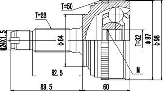 Dynamatrix DCV823118 - Шарнирный комплект, ШРУС, приводной вал unicars.by