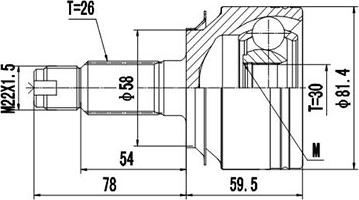 Dynamatrix DCV823125 - Шарнирный комплект, ШРУС, приводной вал unicars.by