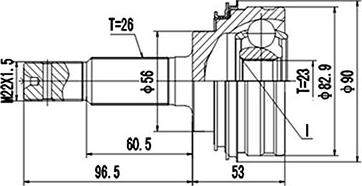 Dynamatrix DCV822001 - Шарнирный комплект, ШРУС, приводной вал unicars.by