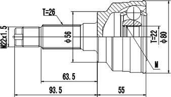 Dynamatrix DCV827001 - Шарнирный комплект, ШРУС, приводной вал unicars.by