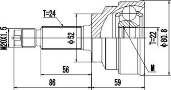 Dynamatrix DCV827016 - Шарнирный комплект, ШРУС, приводной вал unicars.by