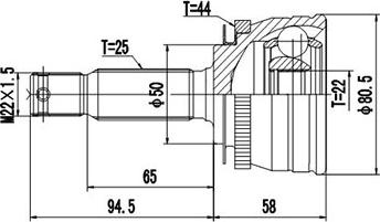 Dynamatrix DCV827076 - Шарнирный комплект, ШРУС, приводной вал unicars.by