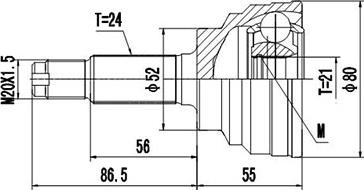 Dynamatrix DCV827070 - Шарнирный комплект, ШРУС, приводной вал unicars.by