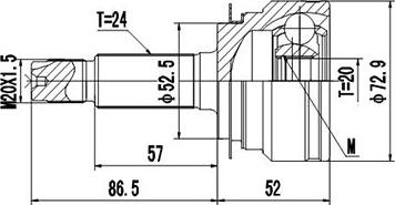 Dynamatrix DCV827077 - Шарнирный комплект, ШРУС, приводной вал unicars.by