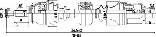 Dynamatrix DDS245085 - Приводной вал unicars.by