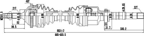 Dynamatrix DDS245035 - Приводной вал unicars.by