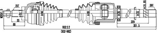 Dynamatrix DDS250400 - Приводной вал unicars.by