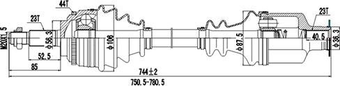 Dynamatrix DDS250325 - Приводной вал unicars.by