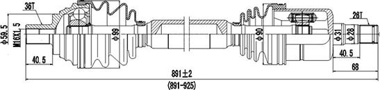 Dynamatrix DDS261094 - Приводной вал unicars.by