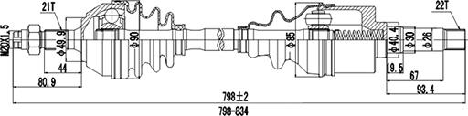 Dynamatrix DDS210008 - Приводной вал unicars.by