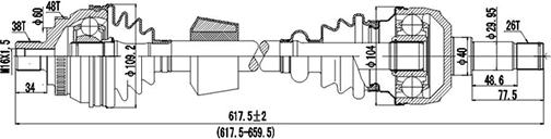 Dynamatrix DDS218009 - Приводной вал unicars.by