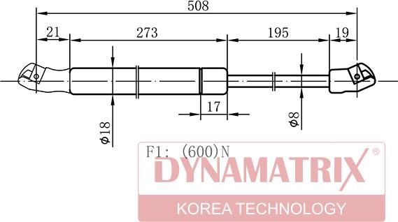 Dynamatrix DGS0033DJ - Газовая пружина, упор unicars.by