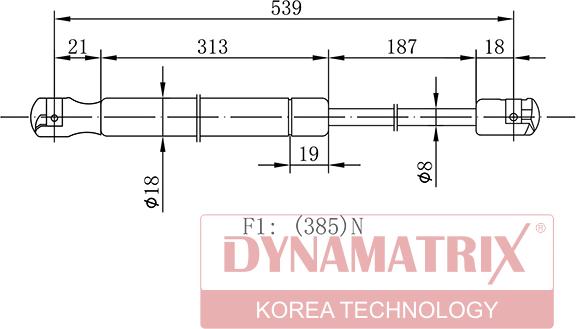 Dynamatrix DGS016797 - Газовая пружина, упор unicars.by