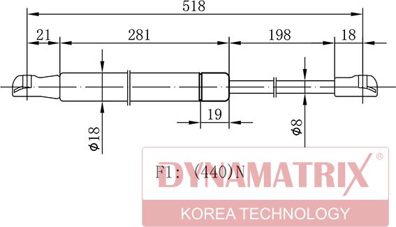 Dynamatrix DGS016723 - Газовая пружина, упор unicars.by