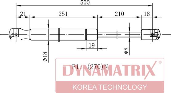 Dynamatrix DGS291749 - Газовая пружина, упор unicars.by