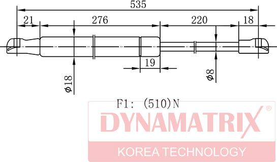 Dynamatrix DGS7098VJ - Газовая пружина, упор unicars.by