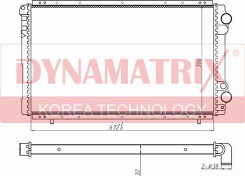 Dynamatrix DR63912A - Радиатор, охлаждение двигателя unicars.by