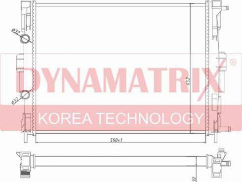 Dynamatrix DR63765A - Радиатор, охлаждение двигателя unicars.by