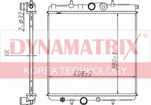 Dynamatrix DR63708A - Радиатор, охлаждение двигателя unicars.by