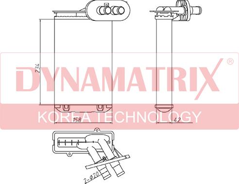 Dynamatrix DR73962 - Теплообменник, отопление салона unicars.by