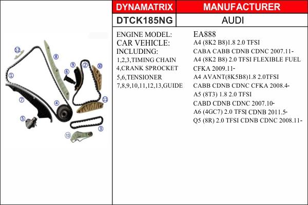 Dynamatrix DTCK185NG - Комплект цепи привода распредвала unicars.by