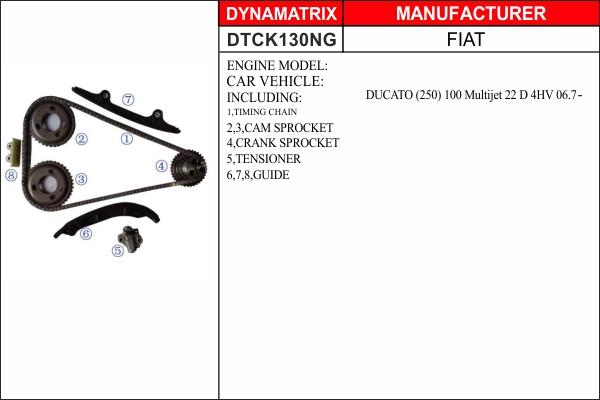 Dynamatrix DTCK130NG - Комплект цепи привода распредвала unicars.by