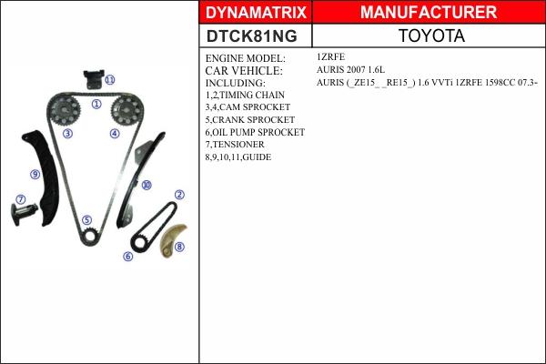 Dynamatrix DTCK81NG - Комплект цепи привода распредвала unicars.by