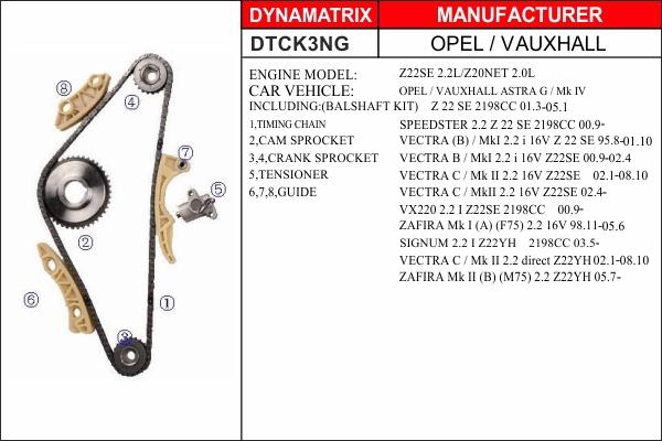 Dynamatrix DTCK3NG - Комплект цепи привода распредвала unicars.by