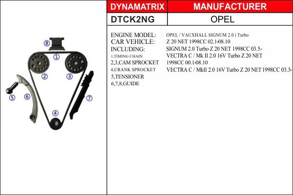 Dynamatrix DTCK2NG - Комплект цепи привода распредвала unicars.by