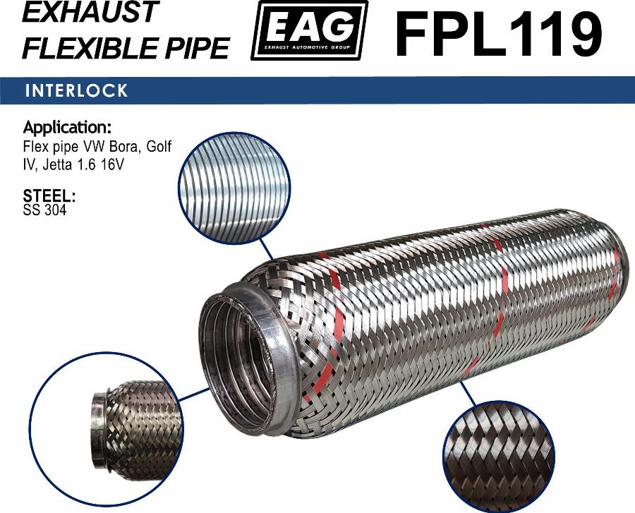 EAG FPL119 - Гофрированная труба, выхлопная система unicars.by