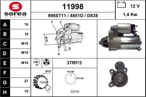 EAI 11998 - Стартер unicars.by