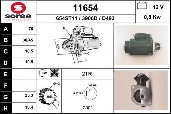 EAI 11654 - Стартер unicars.by