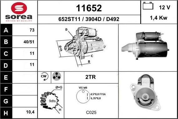 EAI 11652 - Стартер unicars.by