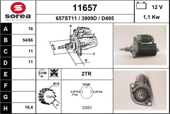 EAI 11657 - Стартер unicars.by