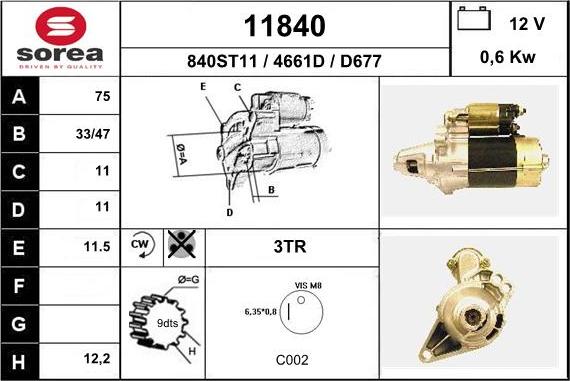 EAI 11840 - Стартер unicars.by