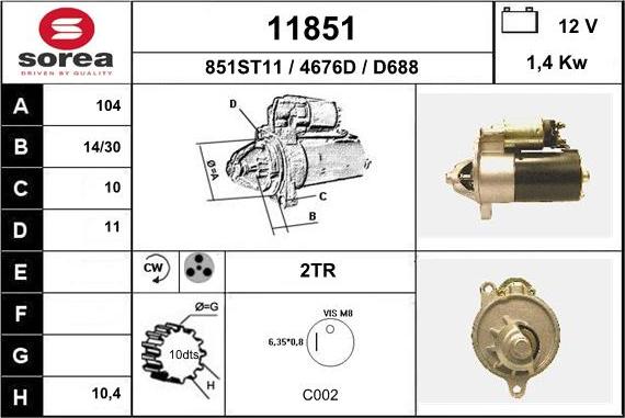 EAI 11851 - Стартер unicars.by