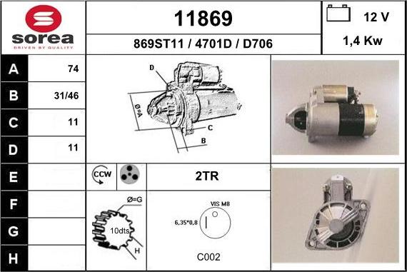 EAI 11869 - Стартер unicars.by