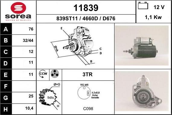 EAI 11839 - Стартер unicars.by