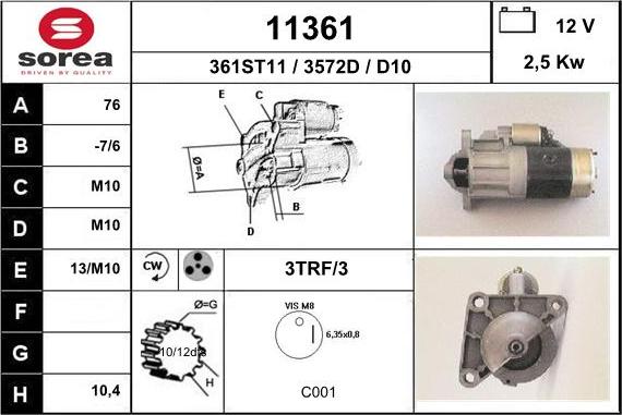 EAI 11361 - Стартер unicars.by