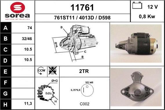 EAI 11761 - Стартер unicars.by