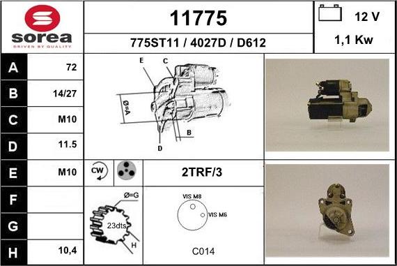 EAI 11775 - Стартер unicars.by