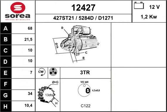 EAI 12427 - Стартер unicars.by