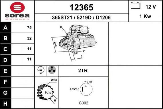 EAI 12365 - Стартер unicars.by