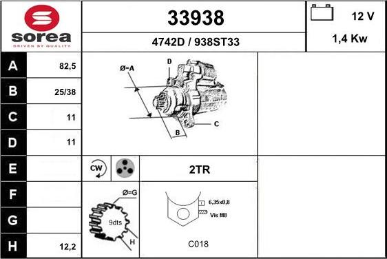 EAI 33938 - Стартер unicars.by