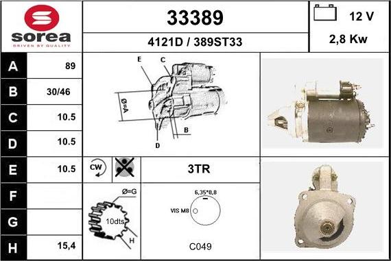 EAI 33389 - Стартер unicars.by