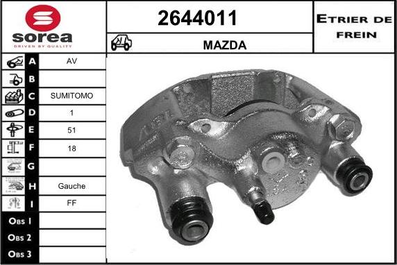 EAI 2644011 - Тормозной суппорт unicars.by