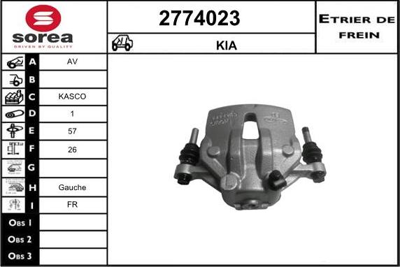 EAI 2774023 - Тормозной суппорт unicars.by