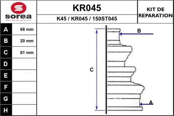 EAI KR045 - Пыльник, приводной вал unicars.by