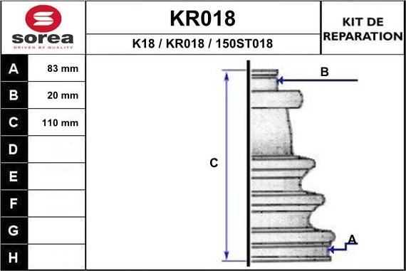 EAI KR018 - Пыльник, приводной вал unicars.by