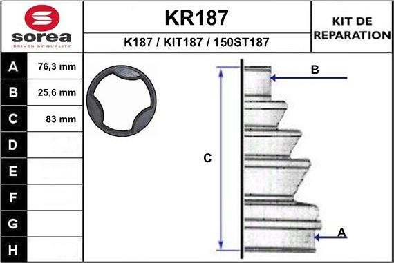 EAI KR187 - Пыльник, приводной вал unicars.by